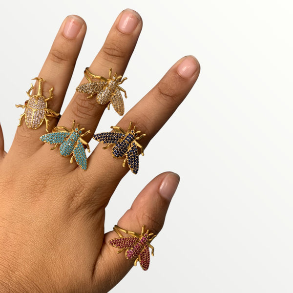 Rings with insect figures